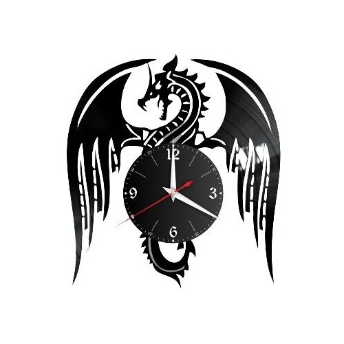 фото Настенные часы из винила «дракон #1» lazer rnd