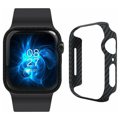 фото Чехол pitaka air case для apple watch 4/5/6 поколения 40 мм чёрный карбон (kw1001a)