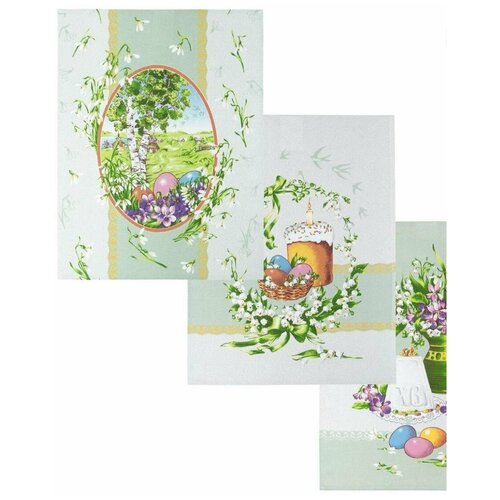 фото "набор кухонных полотенец из рогожки ""арт дизайн"" (2 шт); весна ; размер: 45 х 60" артпостель