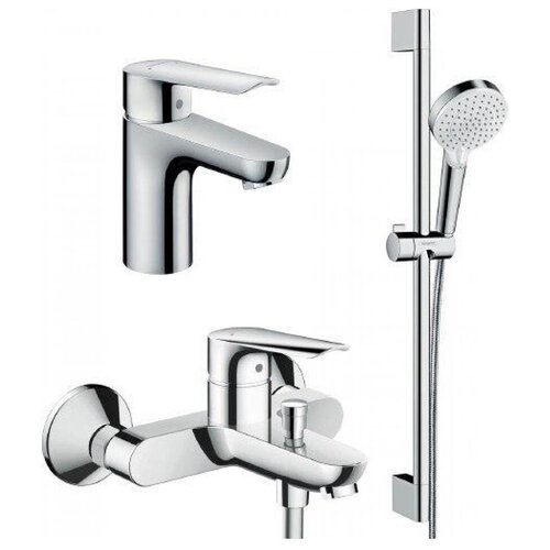 фото Комплект смесителей для ванны и раковины hansgrohe logis e70a с душевым гарнитуром 71177000+71415000+26532400