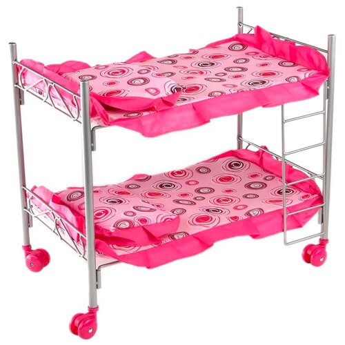 фото Buggy boom кроватка loona двухъярусная (8887b) розовый с разноцветными кольцами