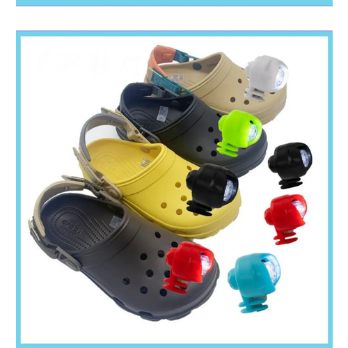 фото Джибитсы набор украшений для обуви крокс фонарик 2шт, зеленые oneteamgroup