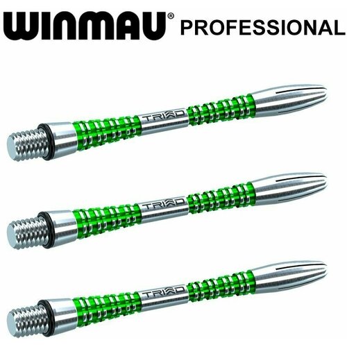 фото Хвостовики для дротиков winmau triad aluminium green (medium - 47мм). аксессуары для дартс. 3 хвостовика.