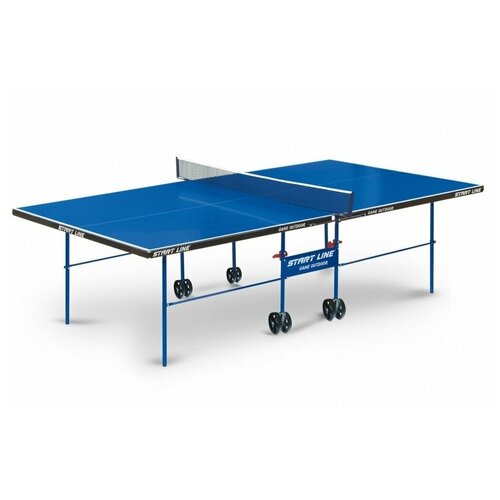 фото Теннисный стол start line game outdoor всепогодный для улицы (встроенная сетка, цвет синий)