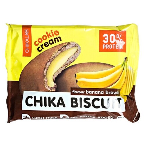 фото Протеиновый батончик chikalab chika biscuit, 50 г, банановый брауни