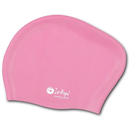 фото Шапочка для плавания силиконовая длинные волосы indigo 805 sc розовый