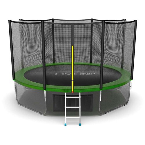 фото Evo jump external 12ft (green) + lower net. батут с внешней сеткой и лестницей, диаметр 12ft (зеленый) + нижняя сеть