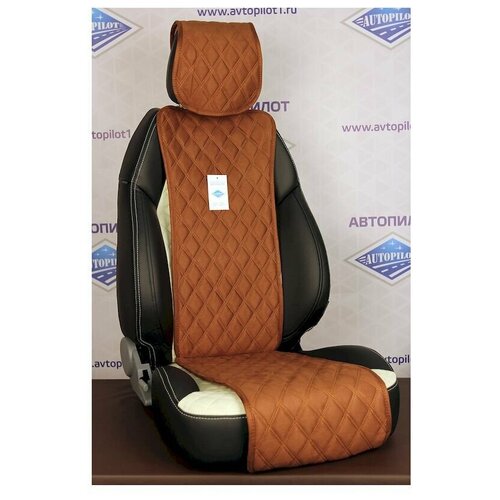 фото Накидка на сиденье, алькантара, gt, коричневый, jpr012-2 автопилот