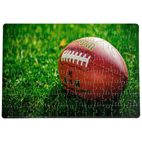 фото Пазлы coolpodarok рекби мяч для рекби американский футбол трава 20х29см 120 элемента