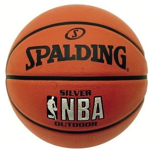 фото Мяч баскетбольный №6 spalding nba silver с логотипом nba 83015 оранжевый
