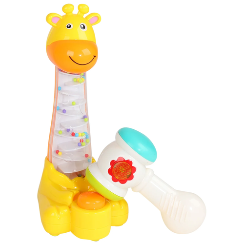фото Интерактивная развивающая игрушка zhorya потеша жираф с молоточком zy291580, желтый