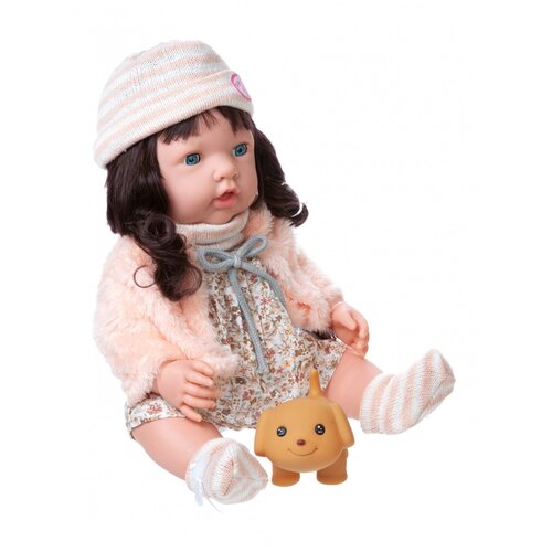 фото Пупс-кукла "baby ardana", в платье и розовой шубке, в наборе с аксессуарами, в коробке, 40см китай