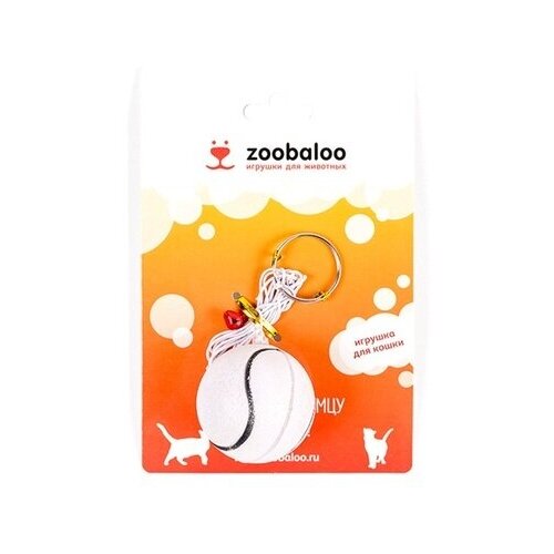 фото Zoobaloo игрушка для кошек футбольный мячик-погремушка на резинке 1 м (122), 0,100 кг noname