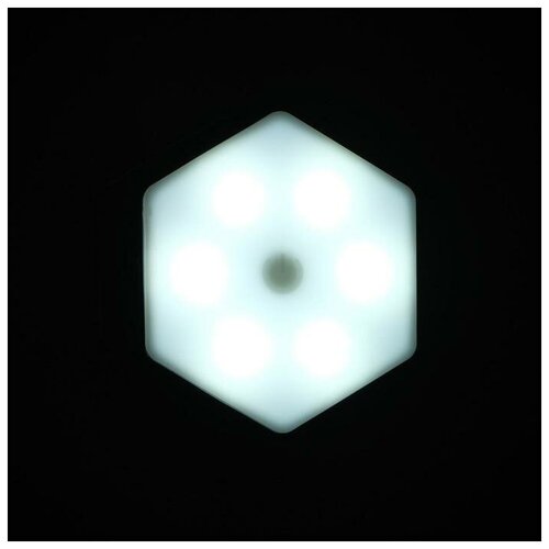 фото Набор светильник сенсорный "соты с пультом" 1 шт, 85х75мм, 6500к, 3*ааа (не в компл.) 5252957 luazon lighting
