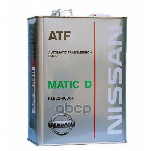 фото Масло трансмиссионное синтетическое nissan atf matic fluid d 4л kle22-00004 nissan арт. kle22-00004