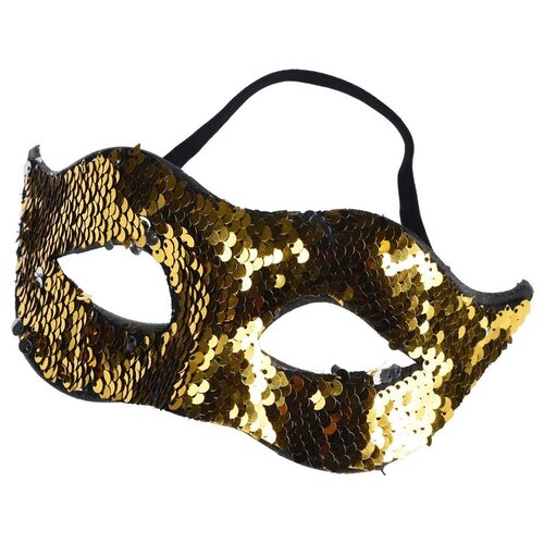фото Карнавальная маска брийан с двусторонними пайетками, золотая/серебряная, koopman international 491002460
