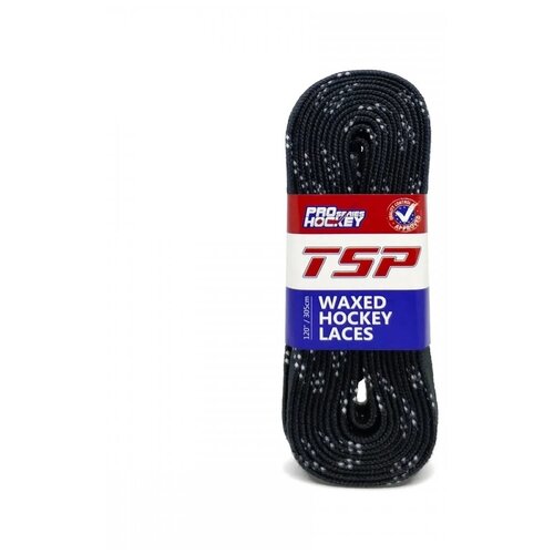 фото Хоккейные шнурки с пропиткой (274 см) черные tsp
