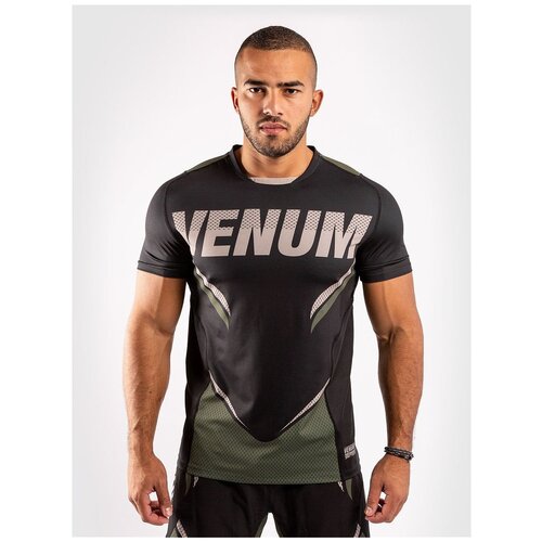 фото Футболка venum one fc impact dry tech black/khaki m