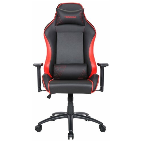 фото Компьютерное кресло tesoro alphaeon s1 игровое, обивка: искусственная кожа, цвет: черный-красный