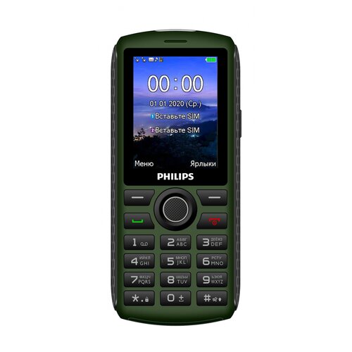 фото Телефон philips xenium e218, темно-зеленый