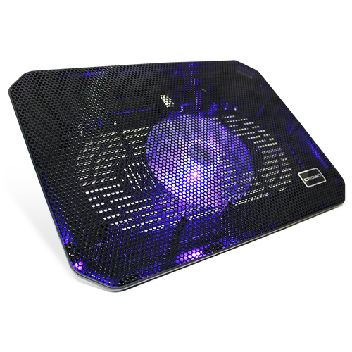 фото Подставка для ноутбука crown cmlc-m10 cm000001686 для ноутбуков диагональю до 17”, подсветка синяя, 1кулер, d140х15мм