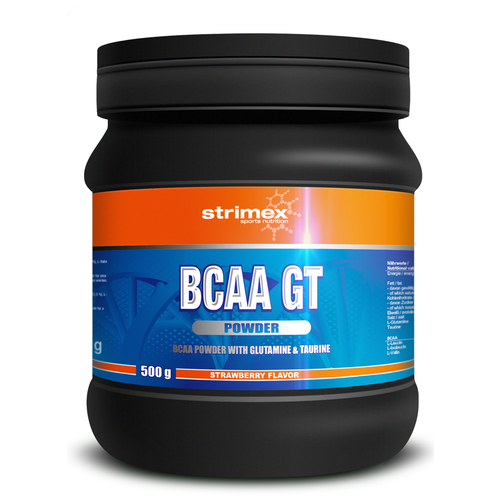 фото Bcaa strimex bcaa gt powder, клубника, 500 гр.