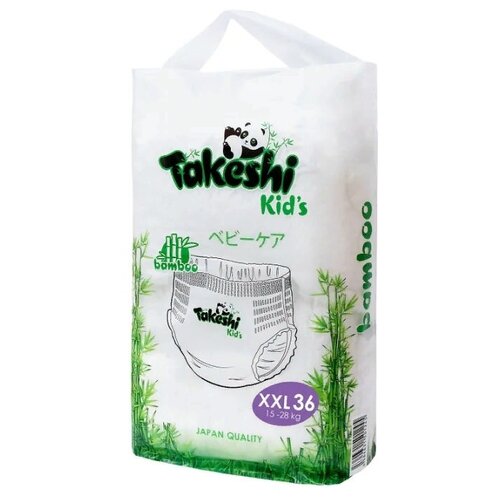 фото Takeshi kid's подгузники-трусики для детей бамбуковые takeshi kid's хxl (15-28 кг) 36 шт 1/4