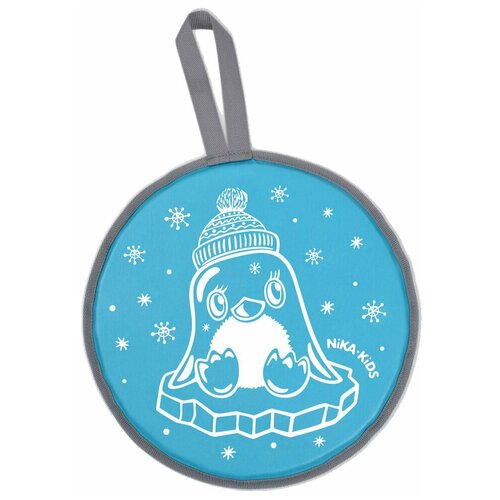 фото Ледянка мягкая с пингвином, цвет голубой nika kids