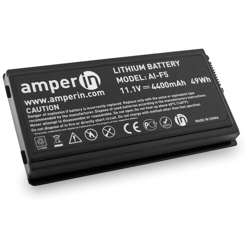 фото Аккумуляторная батарея amperin для ноутбука asus x50, f5 series 11.1v 4400mah (49wh) ai-f5