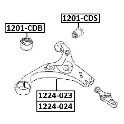 фото Сайлентблок рычага подвески asva 1201-cds для hyundai elantra, i30; kia ceed