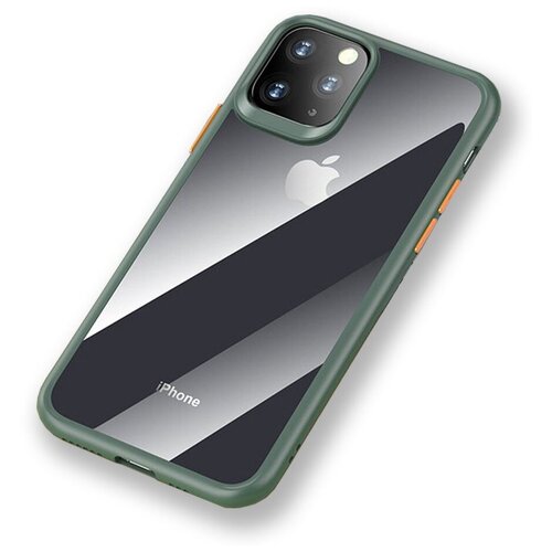 фото Чехол накладка rock guard pro protection case для apple iphone 11 pro, прозрачный зеленый