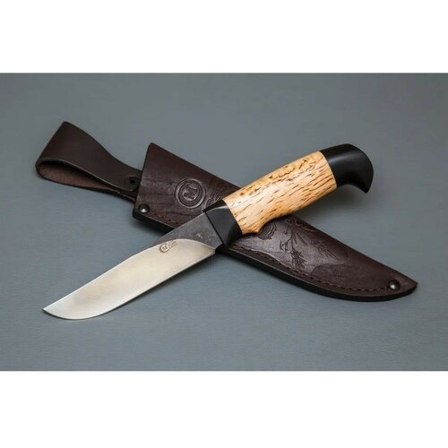 фото Нож туристический охотничий куница, ворсма, сталь х12мф, карельская береза