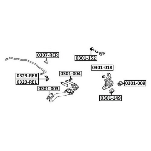 фото Сайлентблок рычага подвески asva 0301-018 для honda civic vii, cr-v ii, fr-v, stream