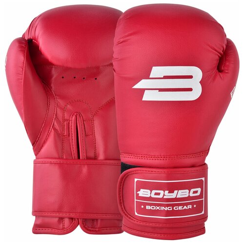 фото Boybo перчатки боксёрские boybo basic к/з, 8 oz, цвет красный