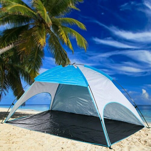 фото Палатка пляжная 2-местная, 220х120х115 см, 1 слой, 1 комн, есть чехол, полиэстер, t2022-499 другие бренды
