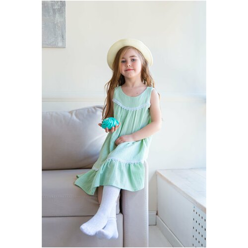 фото Платье для девочки элен, светло-зеленый, 116-122 blueberry