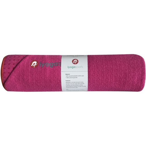 фото Полотенце для йоги iyogasports 183x61 см, розовый