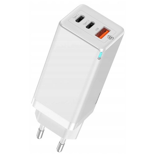 фото Зарядное устройство baseus gan quick travel charger c+c+a 65w eu white ccgan-b02
