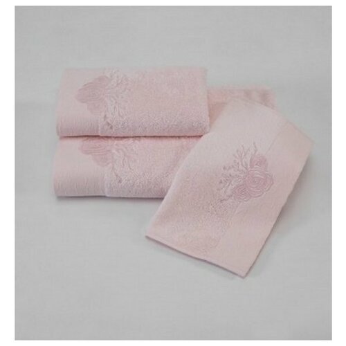 фото Подарочный набор полотенец-салфеток 30х50(3) soft cotton melis хлопковая махра розовый