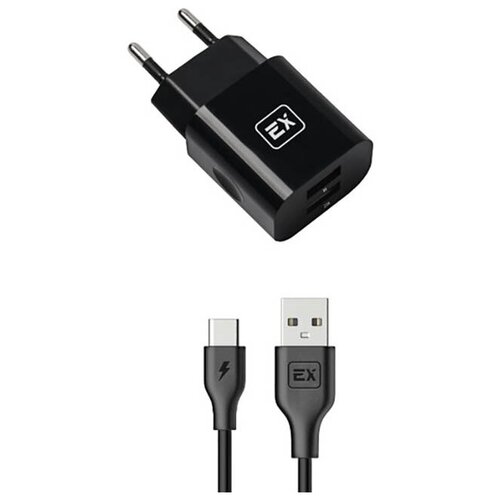 фото Зарядное устройство exployd classic 3.1a 2хusb - type-c black ex-z-594