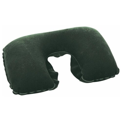 фото Подушка надувная для шеи флокированная bestway 67006 (46х28х10см) зеленый