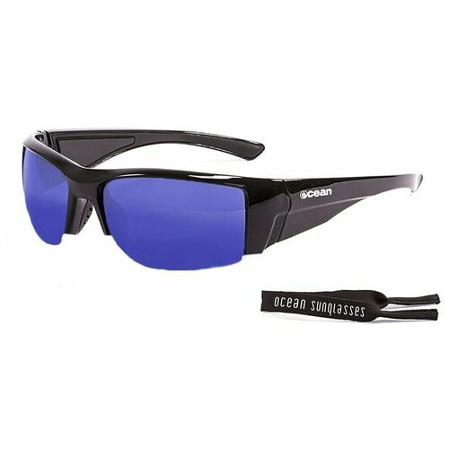 фото Спортивные очки ocean guadalupe глянцевые черные / зеркально-синие линзы