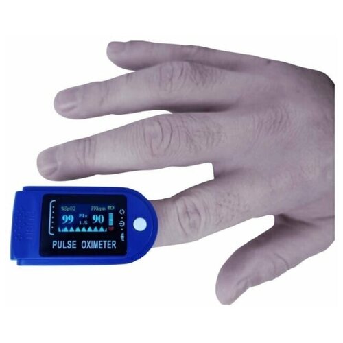 фото Pulse oximeter / пульсоксиметр медицинский для измерения кислорода и пульса / оксиметр / пульсометр на палец + батарейки modern world