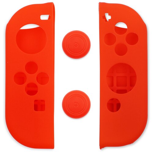фото Защитный комплект arbitt cokebox (накладки и кнопки красные) из высококачественной резины soft touch для контроллеров joy-con игровой консоли nintendo switch anylife