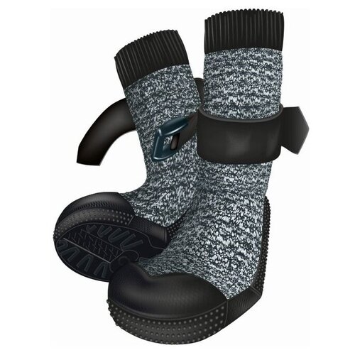 фото Защитные носки для лап walker, m, 2 шт., пёстрый чёрный/чёрный trixie