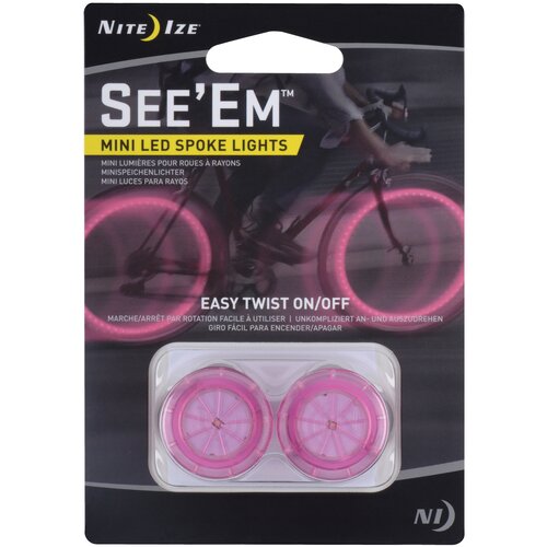 фото Светодиодный маркер на спицы nite ize see'em mini spoke lights - розовый 2 шт