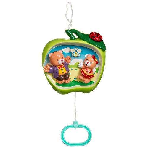 фото Развивающая музыкальная игрушка-подвеска bondibon , медведи в яблоке, 14,5 см.