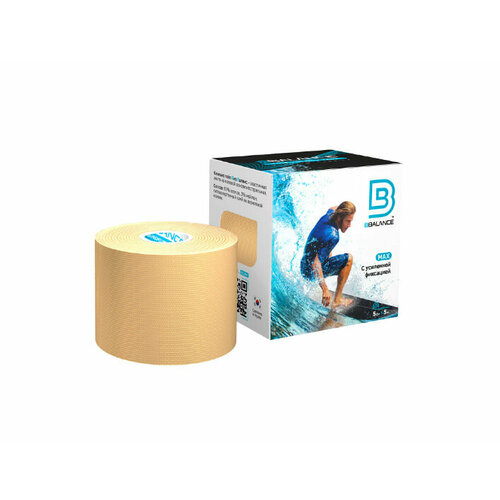 фото Кинезио тейп bbtape мах 5 см × 5 м бежевый bbalance
