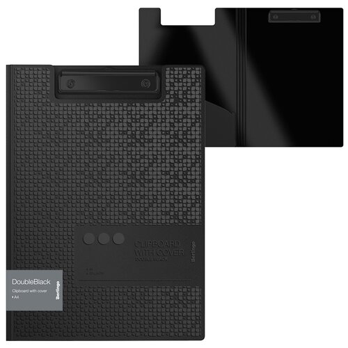 фото Berlingo папка-планшет с зажимом doubleblack а4, пластик черный