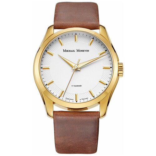 фото Наручные часы mikhail moskvin наручные часы, коричневый, золотой